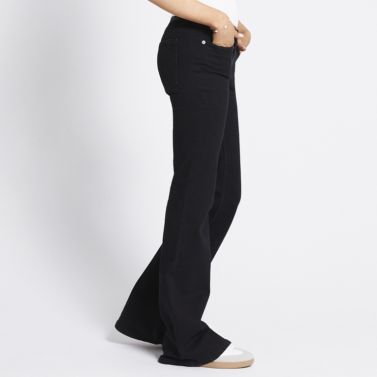 Low waist flare jeans "Bell" Black-Black